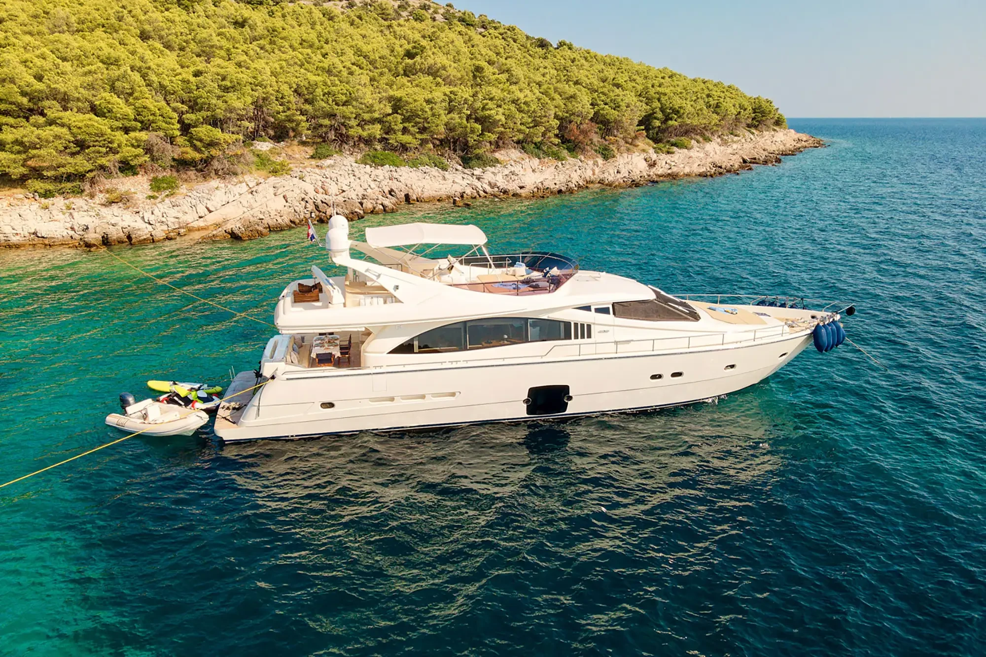 Ferretti 731 Stella D'Oro yacht near Croatian Coast