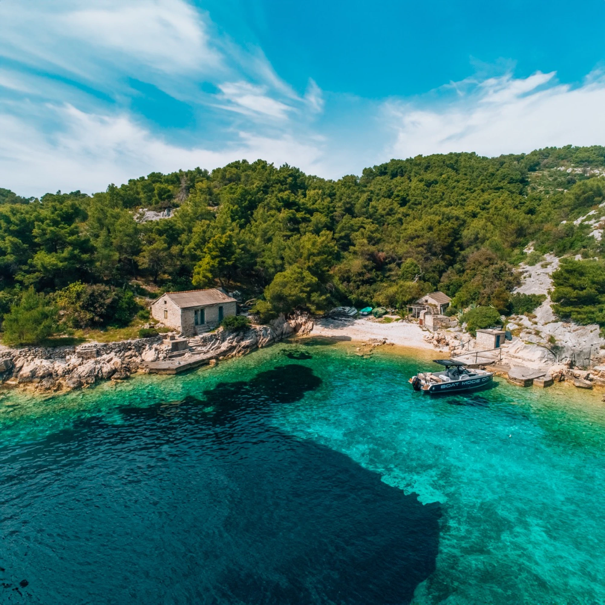 Secret bay on a luxury yacht in Croatia