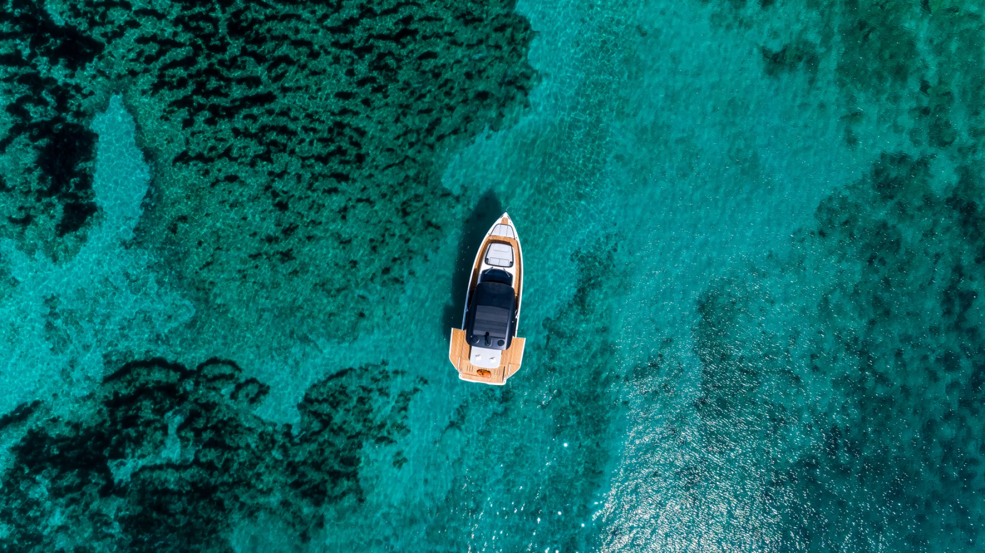 Yacht in Croatia from above